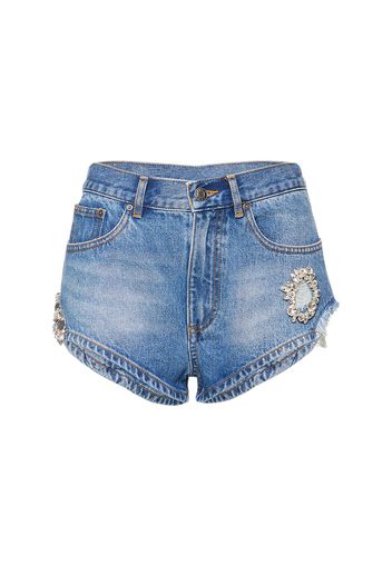 Embellished Denim Hot Shorts