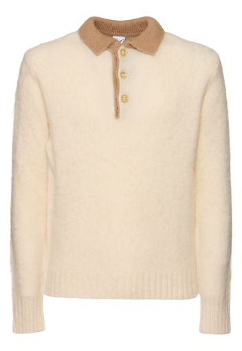 Brushed Shetland Wool Knit L/s Polo