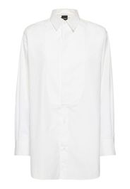 Cotton Poplin Oversized Plastron Shirt