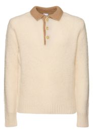 Brushed Shetland Wool Knit L/s Polo