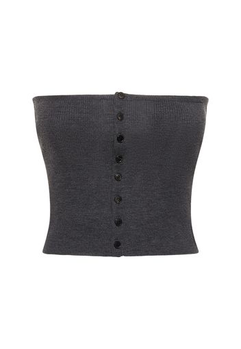 Super Fine Wool Rib Knit Band Top