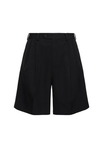 Wool Gabardine Wide Shorts