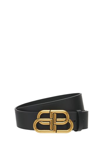 Bb Logo Buckle Leather Belt