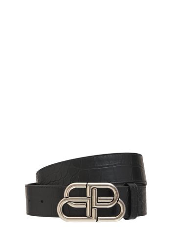 Logo Leather Belt W/ Logo Buckle