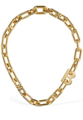 B Chain Thin Brass Necklace