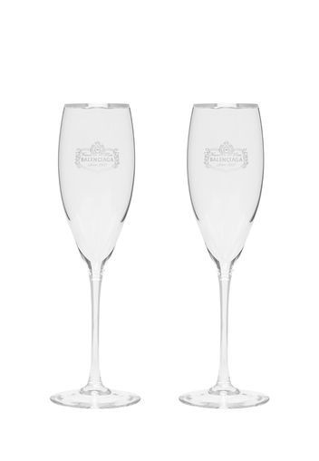 Set Of 2 Crystal Champagne Glasses