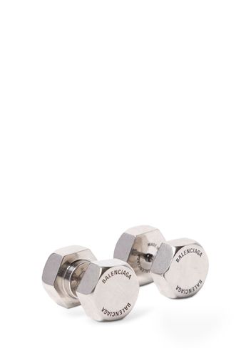 Garage Brass Double Screw Earrings