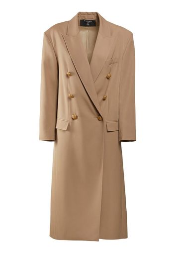 Oversize Wool Grain De Poudre Coat