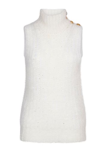 Knit Cashmere Blend Turtleneck Vest