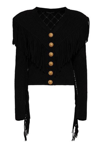 Fringed Knit Cardigan