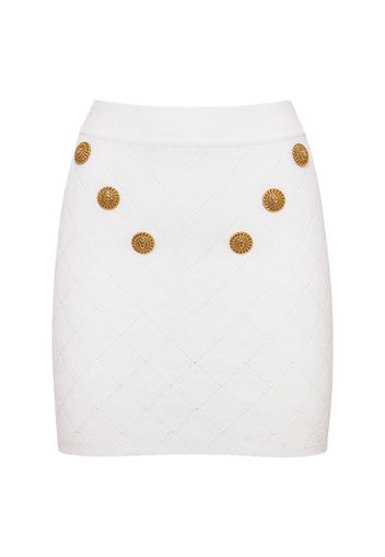 Knit Mini Skirt W/buttons