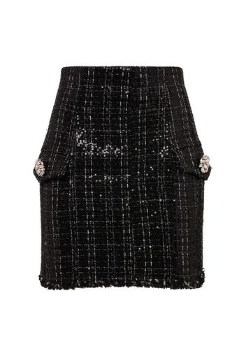 Glittered Tweed Mini Skirt