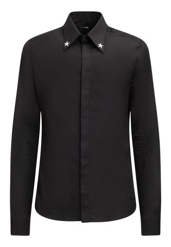 Embroidered Star Collar Cotton Shirt