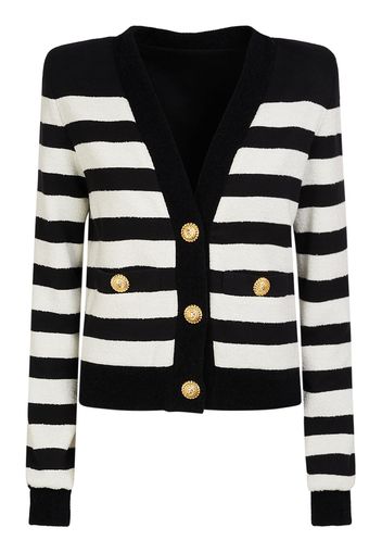 Striped Cotton Blend Jersey Cardigan