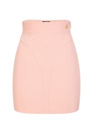 High Waist Viscose Crepe Mini Skirt