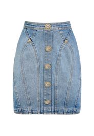 Stretch Cotton Denim Mini Skirt