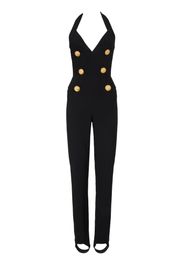 V-neck Tailored Crepe Jumpsuit