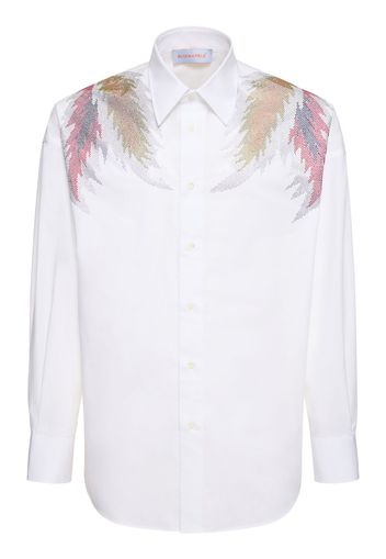 Rhinestoned Stardust Cotton Poplin Shirt