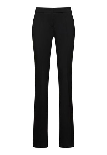 Wool Crepe Low Waisted Flared Pants