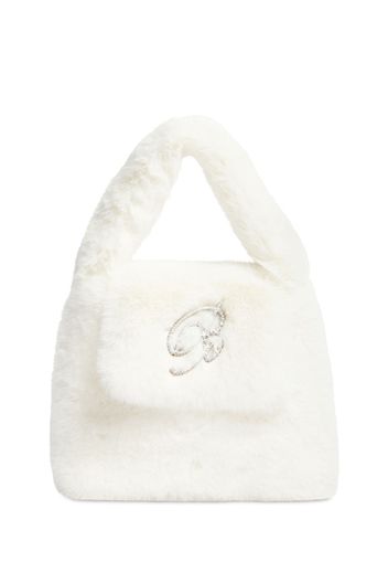 Logo Faux Fur Top Handle Bag