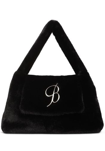 Large Logo Faux Fur Shoulder Bag