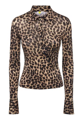 Printed Wool Jersey Top