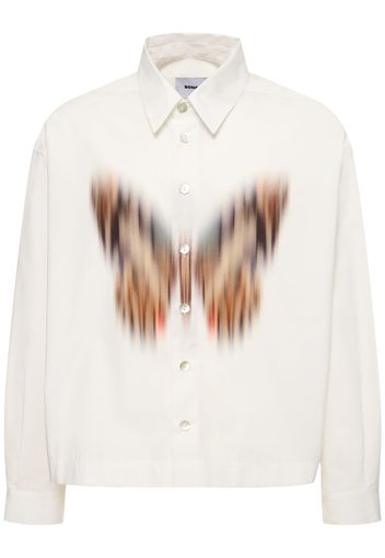 Butterfly Print Cotton Shirt