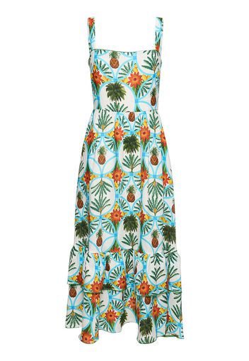 Dani Printed Linen Midi Dress