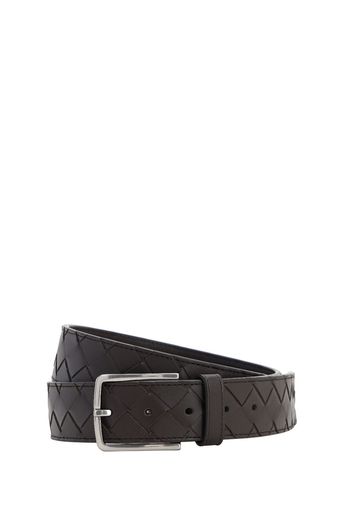 35mm New Intreccio Buckle Leather Belt