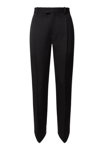 Curved Shape Compact Wool Pants