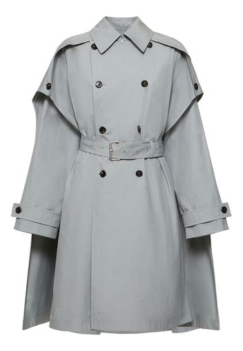 Cotton Canvas Cape Trench Coat