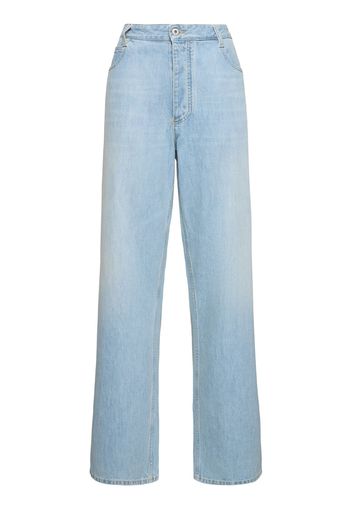 Wide Leg Light-bleached Denim Jeans