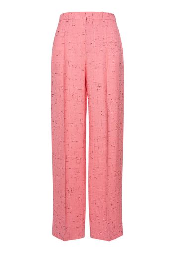 Textured Crisscross Viscose Blend Pants