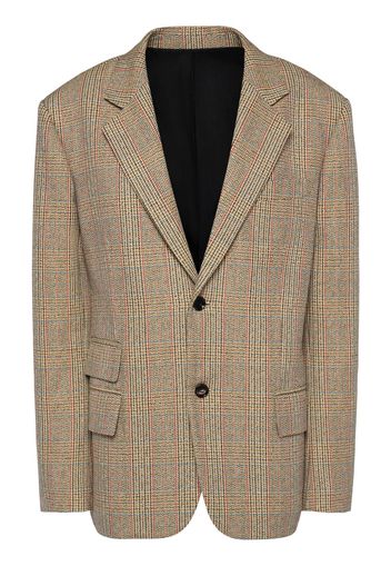 Prince Of Wales Wool Blend Blazer