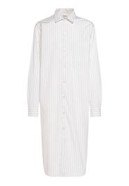 Fine Pinstripe Poplin Cotton Long Shirt