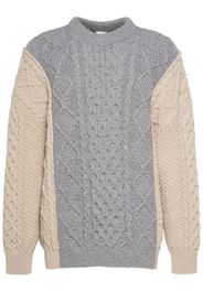 Aran Knit Wool Blend Oversize Sweater