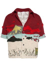 Embroidered Intarsia Wool Shirt