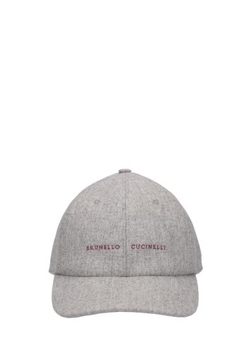 Logo Wool Flannel Baseball Cap