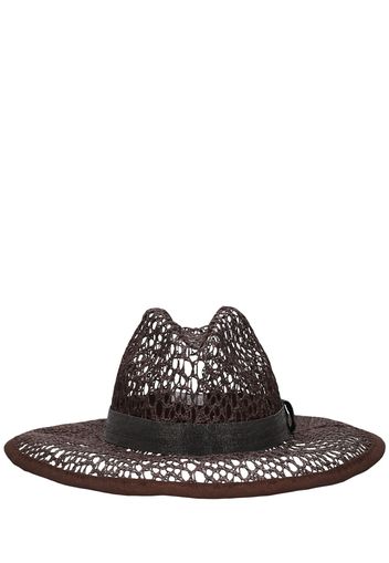 Raffia Effect Brimmed Hat