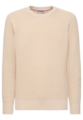 Cotton Knit Crewneck Sweater