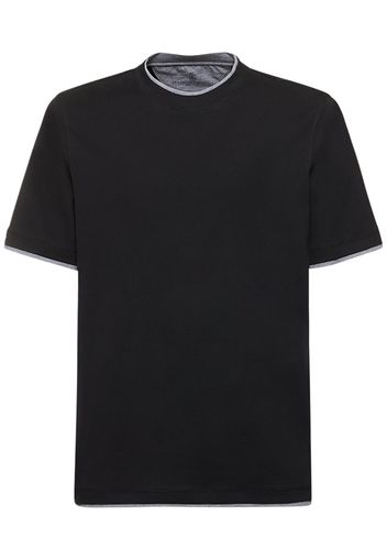 Layered Cotton Jersey Solid T-shirt