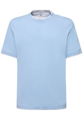 Layered Cotton Jersey Solid T-shirt