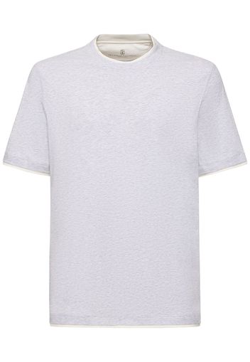 Layered Cotton Jersey Solid T-shirt