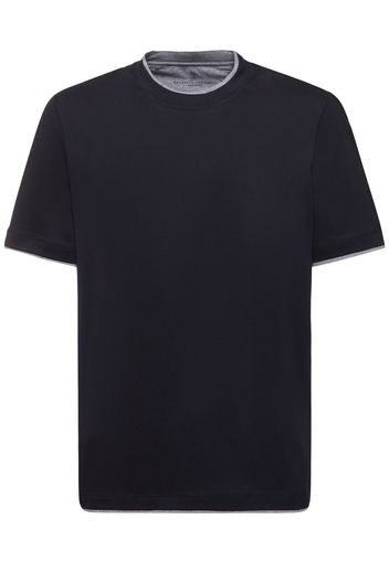 Layered Cotton Jersey Solid T-shirt