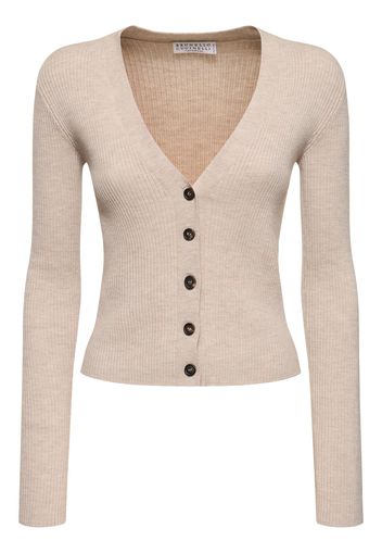 Embellished Rib Knit Cardigan