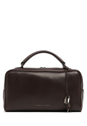 Glossy Leather Top Handle Bag