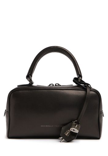 Glossy Leather Top Handle Bag