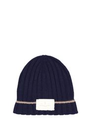 Cashmere Ribbed Knit Beanie Hat