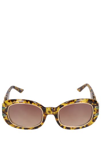 Oval Acetate Sunglasses W/laurel Detail