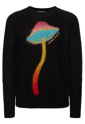 Rainbow Mushroom Print Knit Top